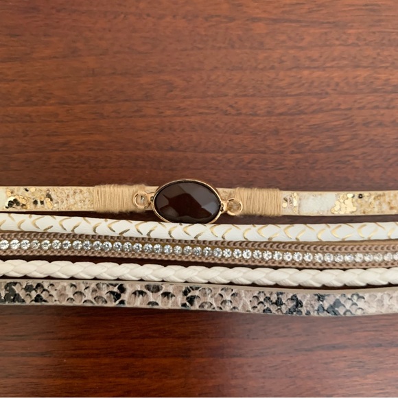 NWOT Boho Leather Cuff Bracelet - Picture 3 of 8